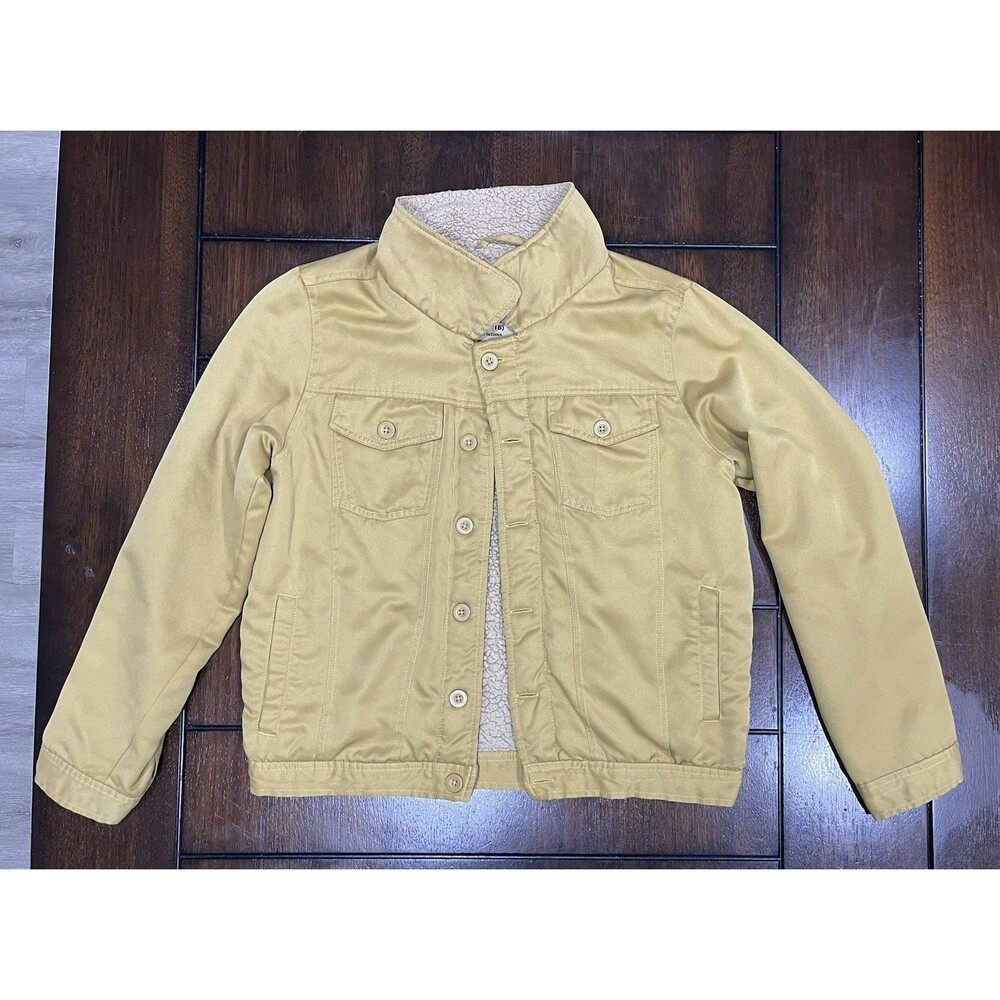 Brooklyn Laundry Boys Sherpa Lined Trucker Bomber Jacket Yellow Size L 14/16